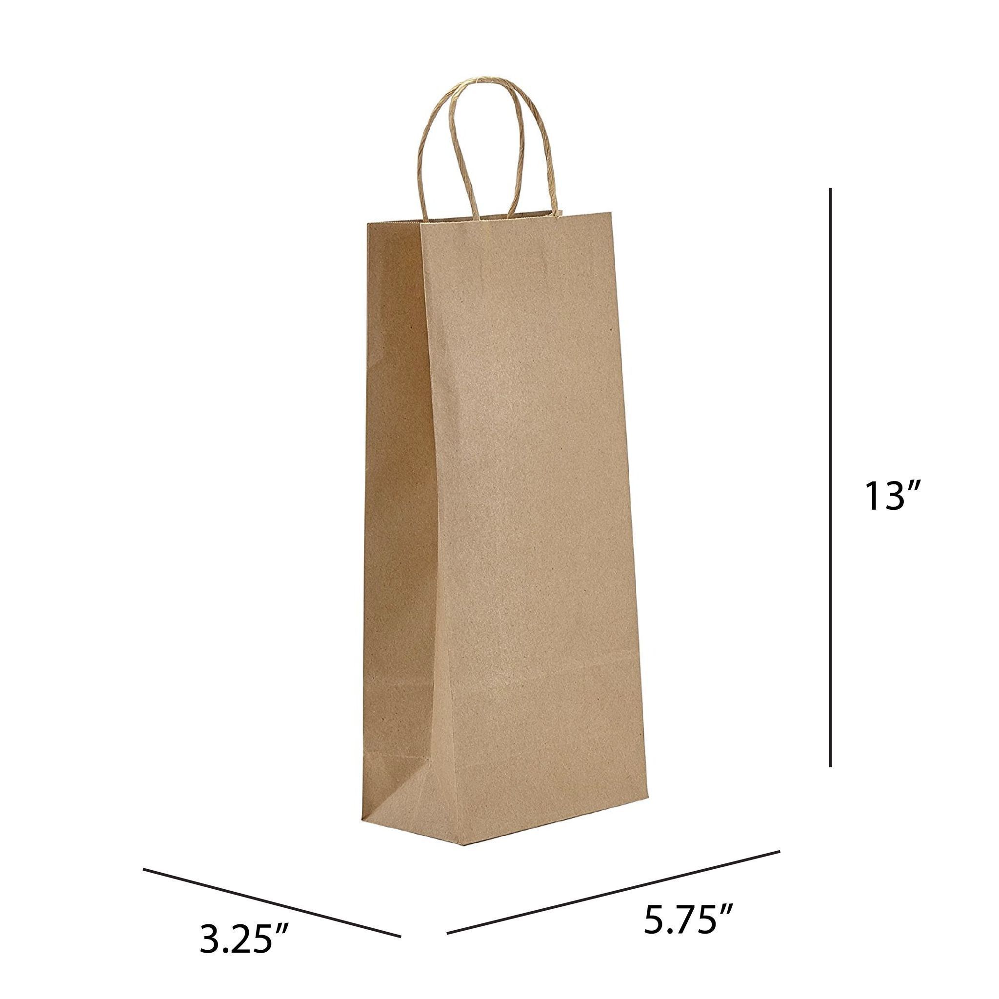 Prime Time Packaging Kraft Paper Bag, 5.75 X 3.25 X 13 Inch -- 250 Per Case