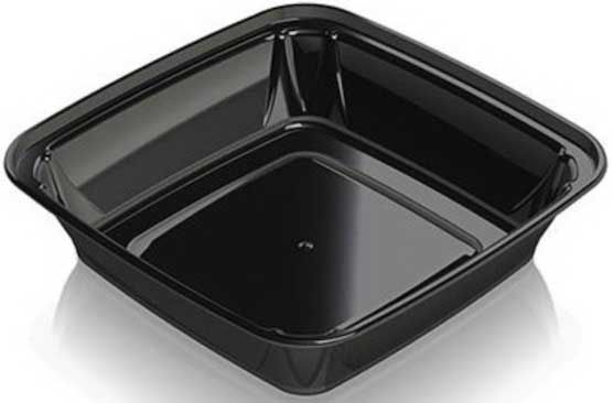 Aviva Plastics Polypropylene Black Square Container, 24 Ounce -- 240 Per Case