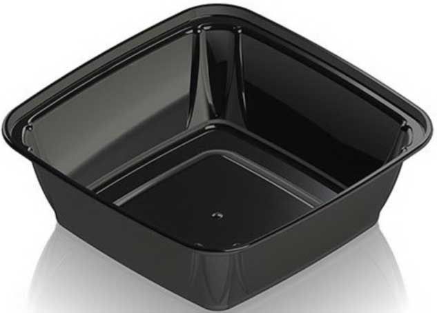 Aviva Plastics Polypropylene Black Square Container, 32 Ounce -- 240 Per Case