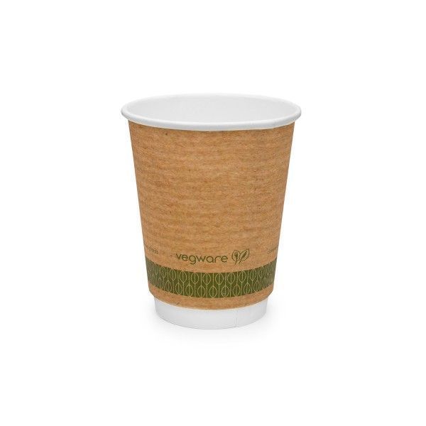 Vegware 79 Series Double Wall Brown Kraft Paper Cup, 8 Ounce -- 500 Per Case