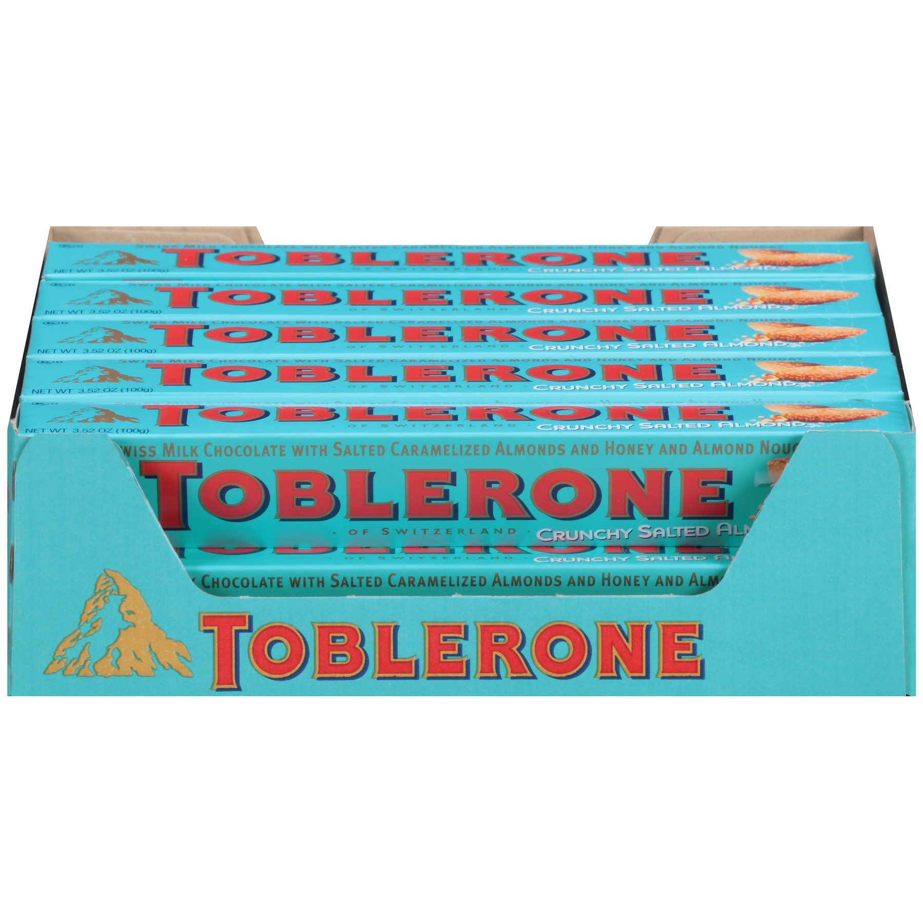 Toblerone Crunchy Almond With Sea Salt Milk Chocolate Bar, 3.52 Ounce -- 80 Per Case