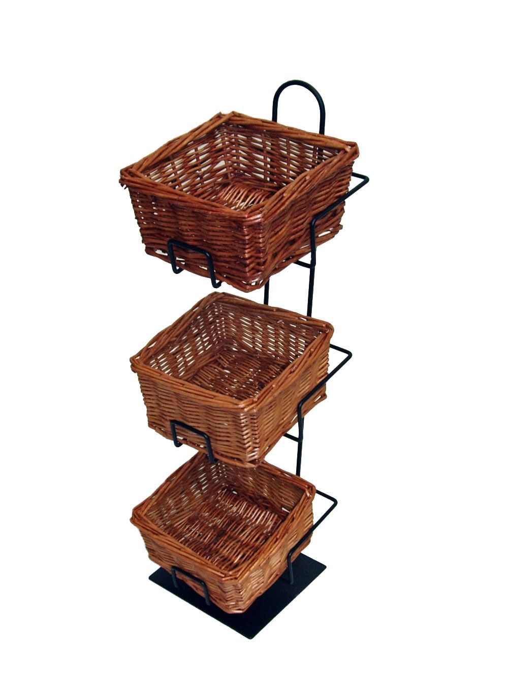 Mobile Merchandisers 6 Inch 3-basket Condiment Counter Display