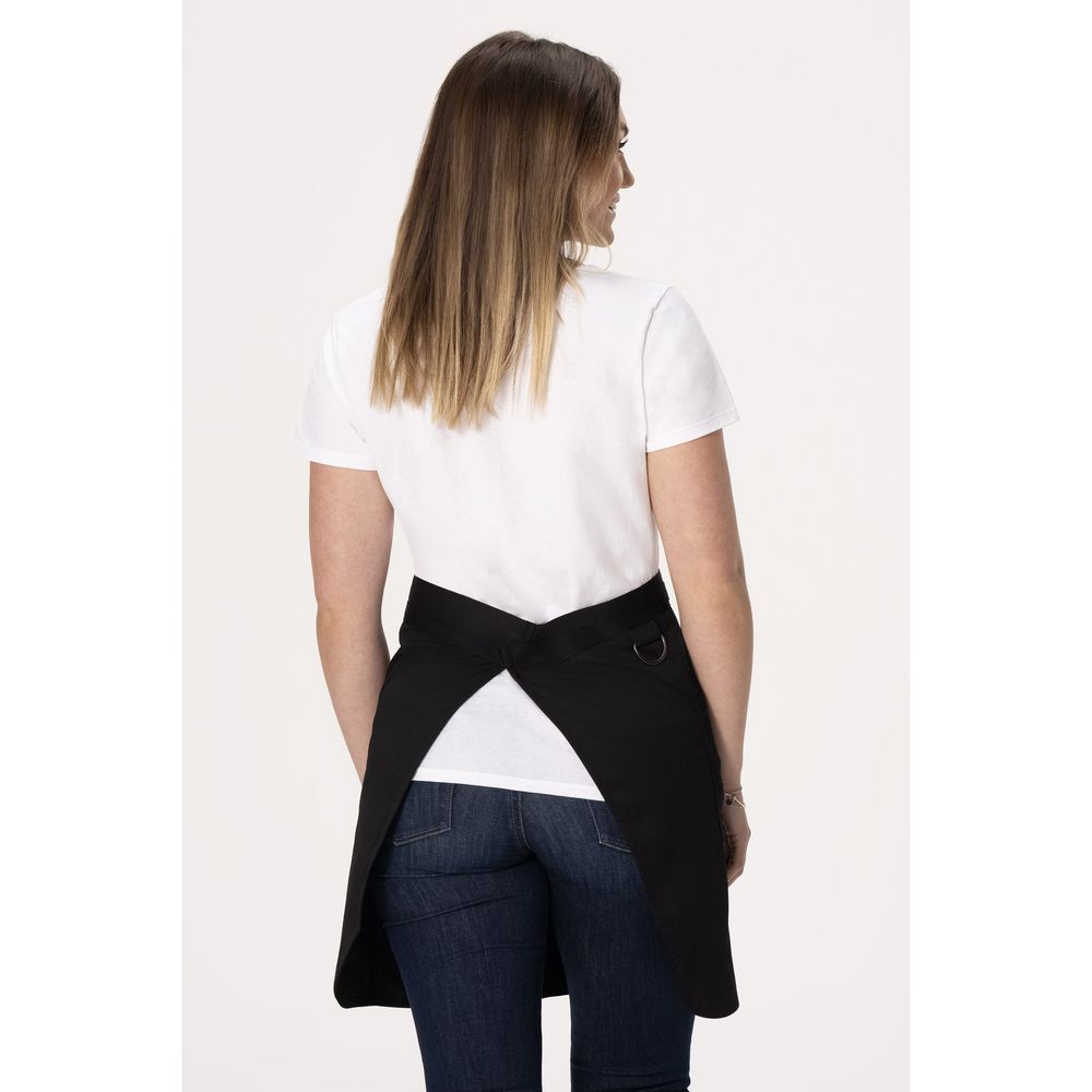 Chef Works Black Brio Half Bistro Apron For Unisex, 19.1 Inch Long X 34.3 Inch Wide