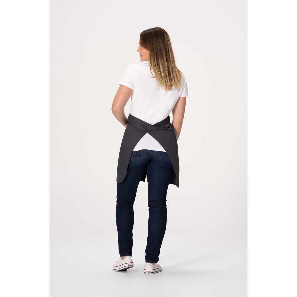 Chef Works Charcoal Brio Half Bistro Apron For Unisex, 19.1 Inch Long X 34.3 Inch Wide