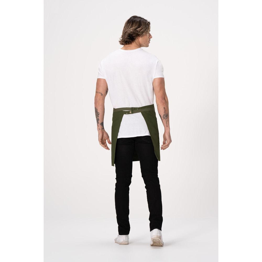Chef Works Military Green Lockharte Half Bistro Canvas Apron For Unisex, 19 Inch Long X 31.5 Inch Wide