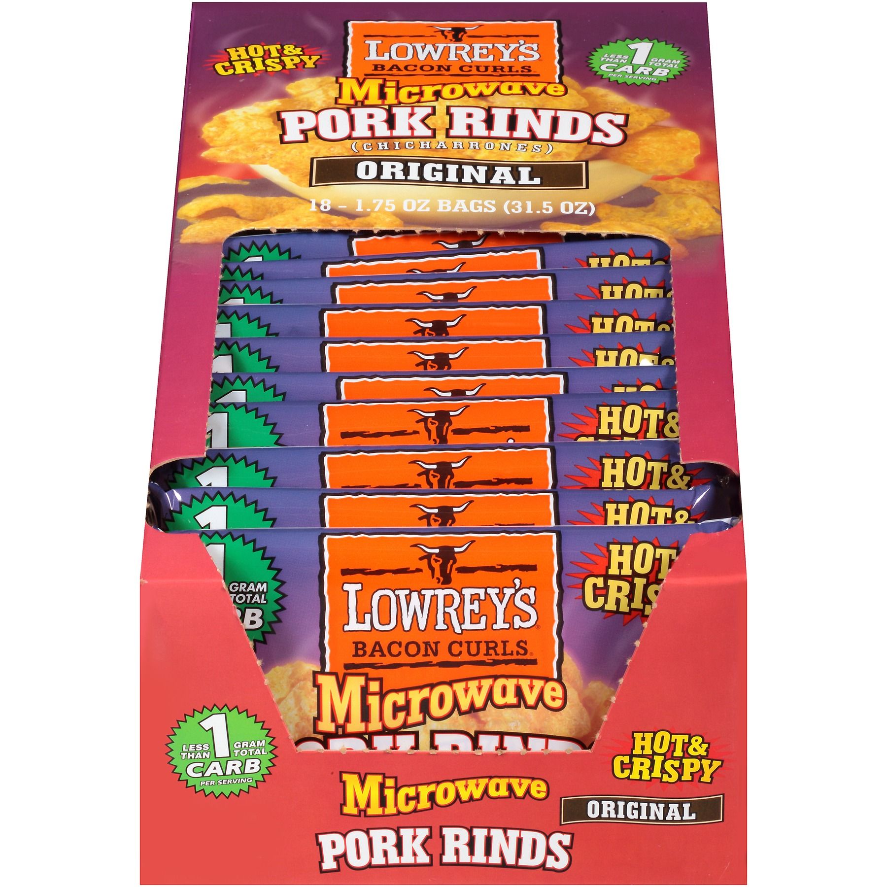 Lowrey's Original Bacon Curls, 1.75 Ounce -- 36 Per Case