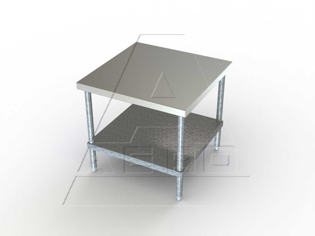Aero 16 Gauge 430 Stainless Nsf Mixer Stand With Adjustable Galvanized Undershelf, 24 X 24 X 30 Inch