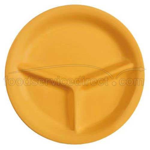 Get Enterprises Tan Supermel I Melamine 3 Compartment Plate, 9 Inch -- 12 Per Case