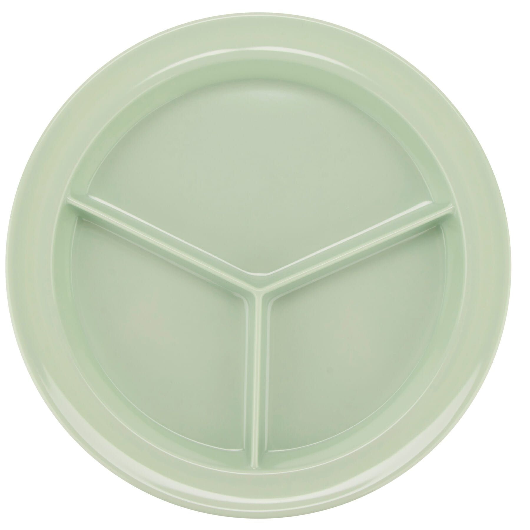 Get Enterprises Green Supermel I Melamine 3 Compartment Plate, 9 Inch -- 12 Per Case