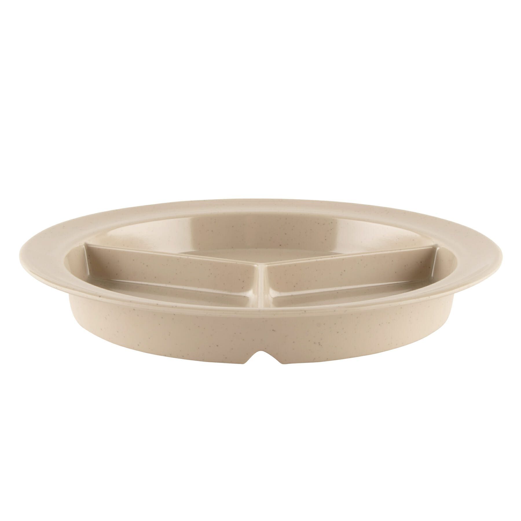 Get Enterprises Sandstone Supermel I Melamine 3 Compartment Plate, 9 Inch -- 12 Per Case