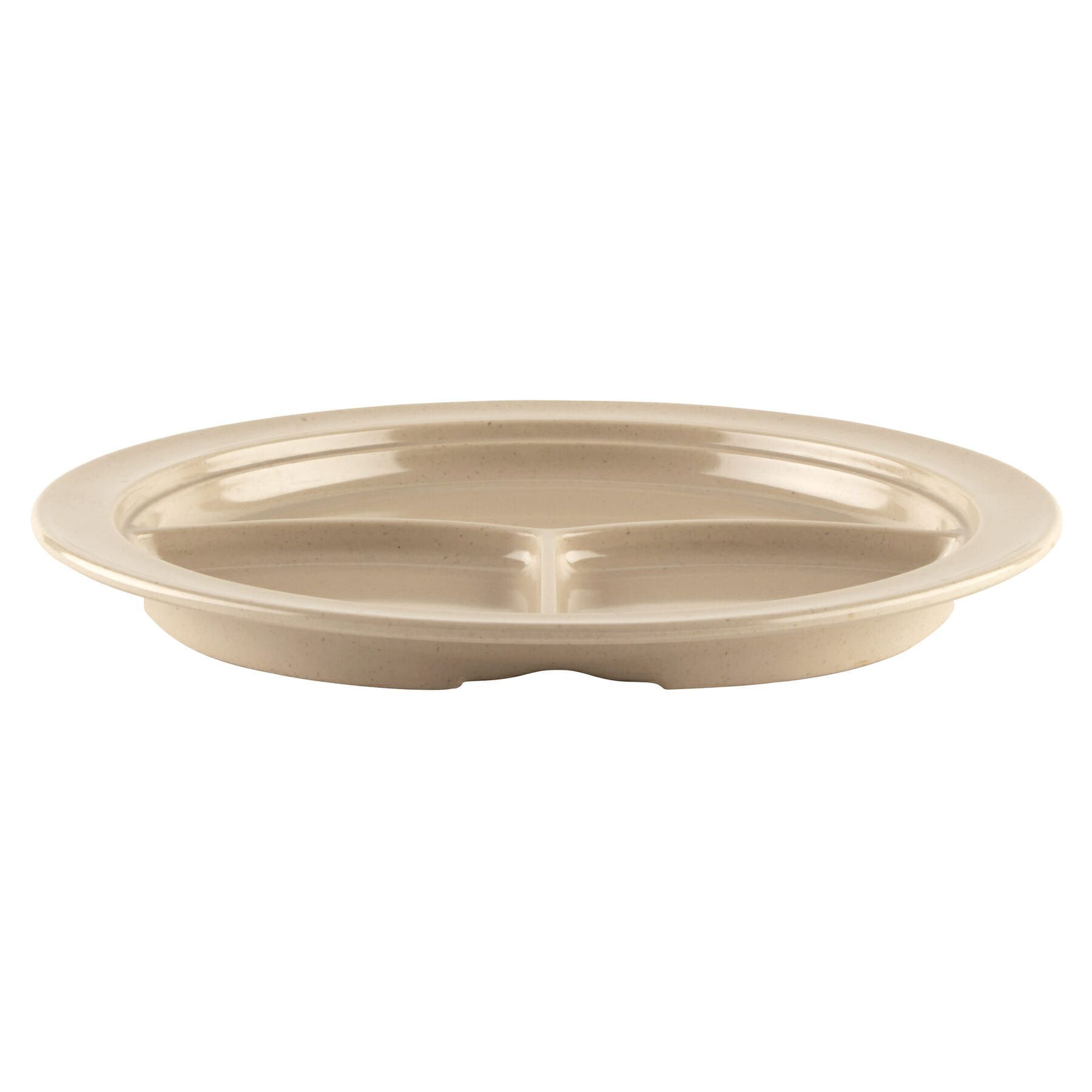 Get Enterprises Sandstone Supermel I Melamine 3 Compartment Plate, 10 Inch -- 12 Per Case