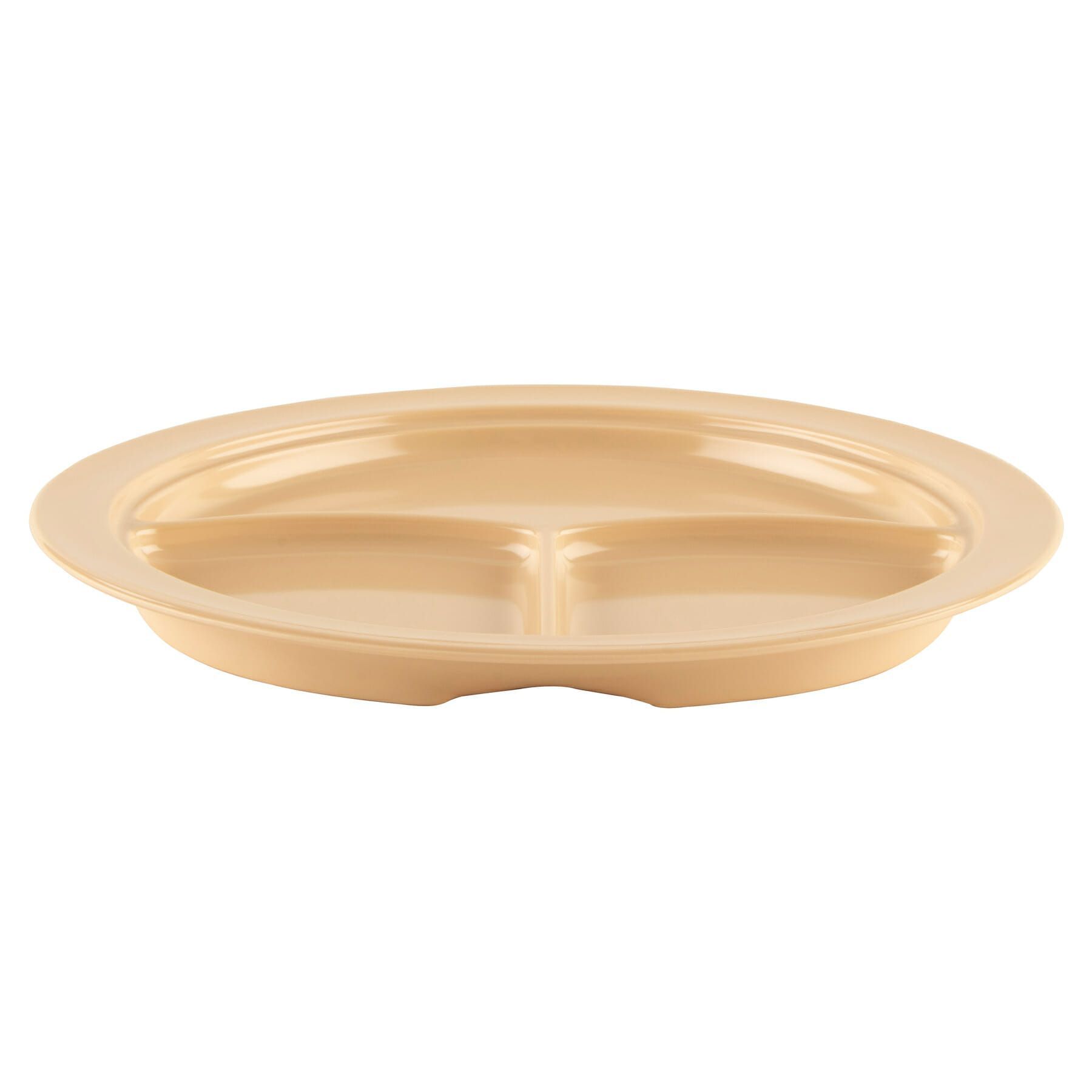 Get Enterprises Tan Supermel I Melamine 3 Compartment Plate, 10 Inch -- 12 Per Case