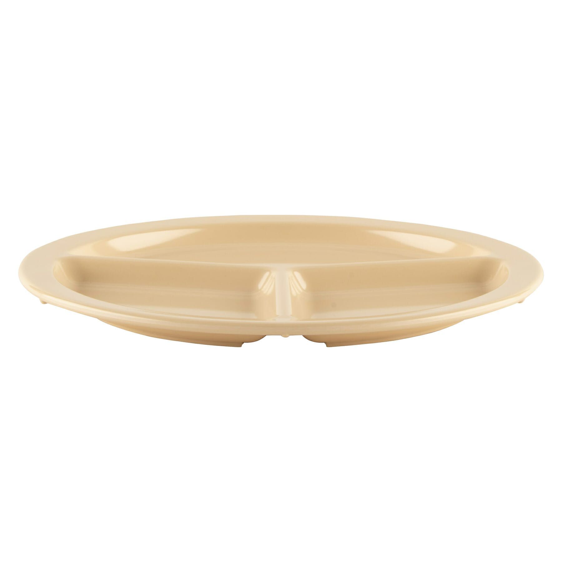 Get Enterprises Tan Supermel Ii Melamine 3 Compartment Plate, 10 Inch -- 12 Per Case