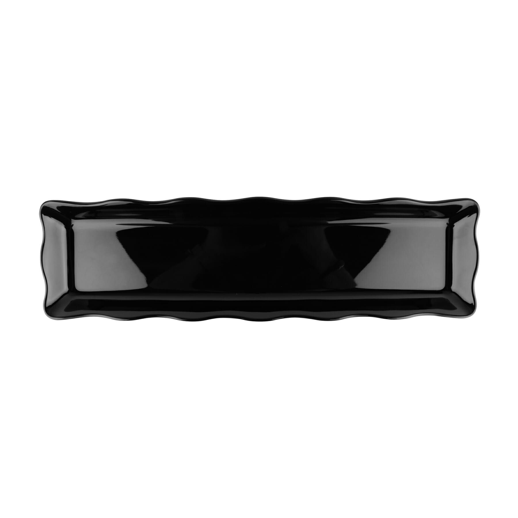 Get Enterprises Black Bake And Brew Melamine Scallop Edged Rectangular Display Tray, 19 X 5.25 Inch -- 12 Per Case