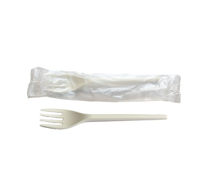 Kitch 24/7 Compostable Individual Wrap White Forks -- 1000 Per Case