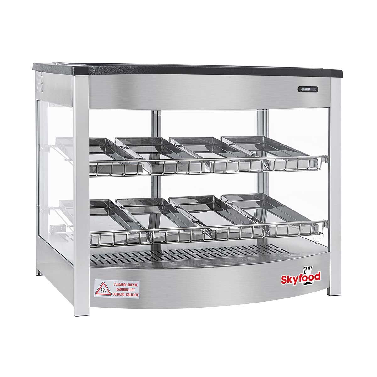 Skyfood Countertop Steam Line Food Warmer Display Case With Two Shelves, 25 5/8 X 20 7/8 X 21 7/8 Inch