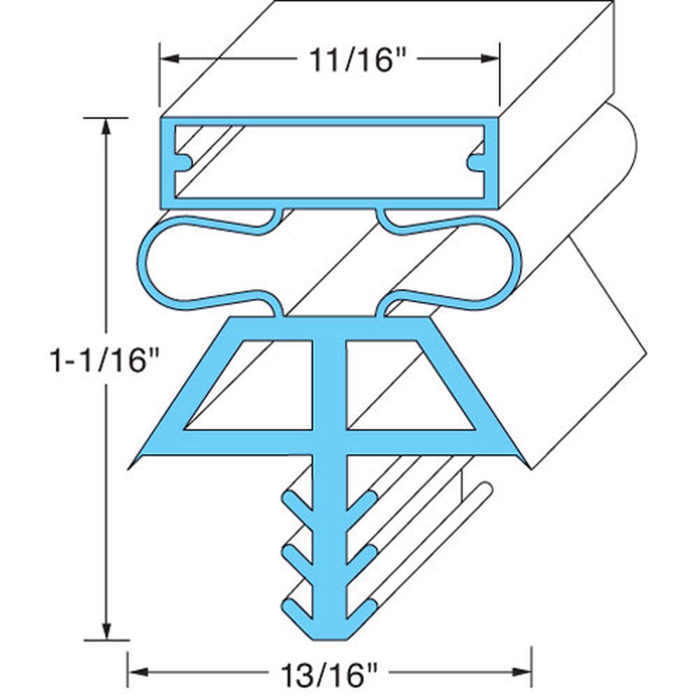 Kolpak Kol225151075 Door Gasket For Left Hinged Door, 32-3/8 77-1/2 Inch