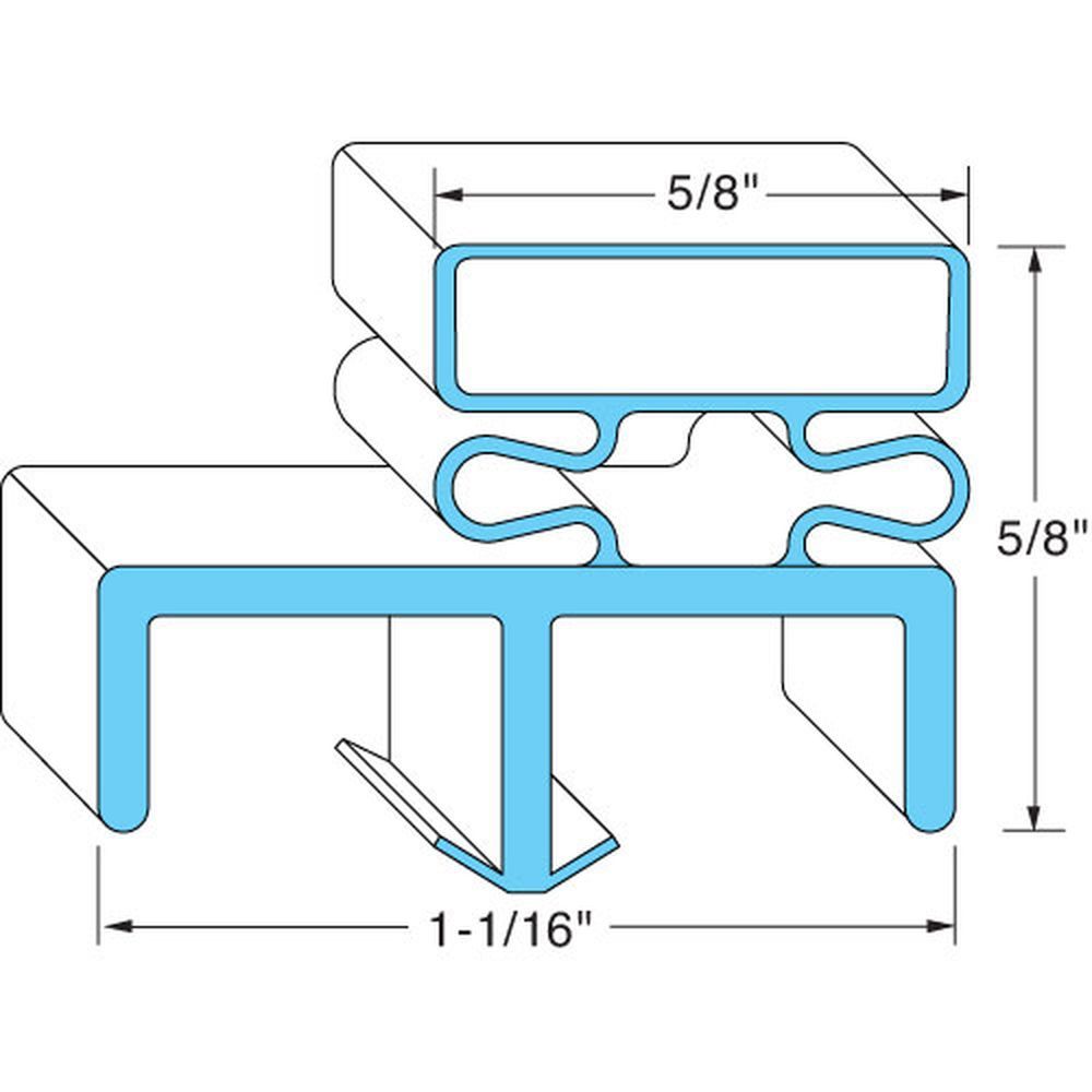 Norlake Nor037453 Left Hinged Door Gasket, 27 3/4 Inch X 78 1/2 Inch