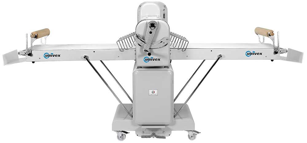 Univex Floor Model 208-240 Volt 3 Phase Reversible Dough Sheeter, 111 1/5 Inch Long