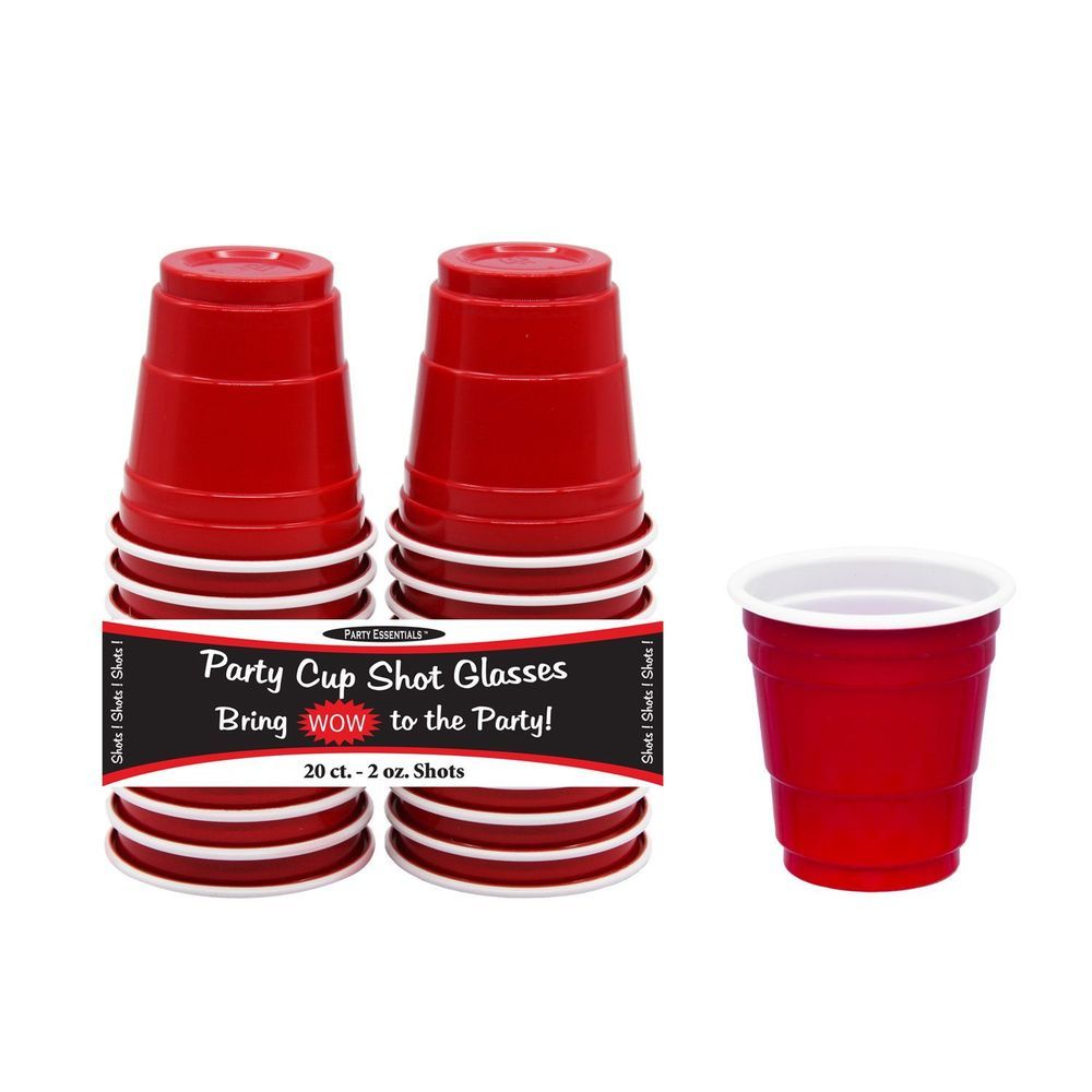Northwest Enterprises Party Essentials Red Party Shot Glass, 2 Ounce Capacity -- 400 Per Case