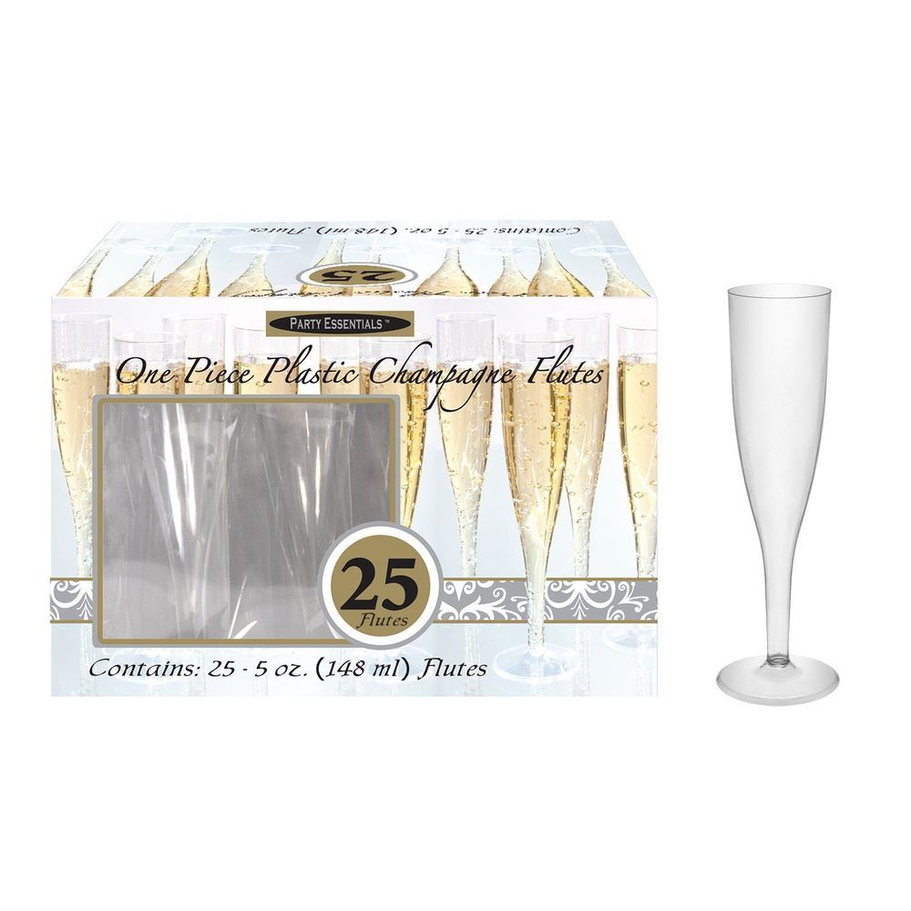 Northwest Enterprises Party Essentials Clear 1 Piece Champagne Flute Glass -- 100 Per Case