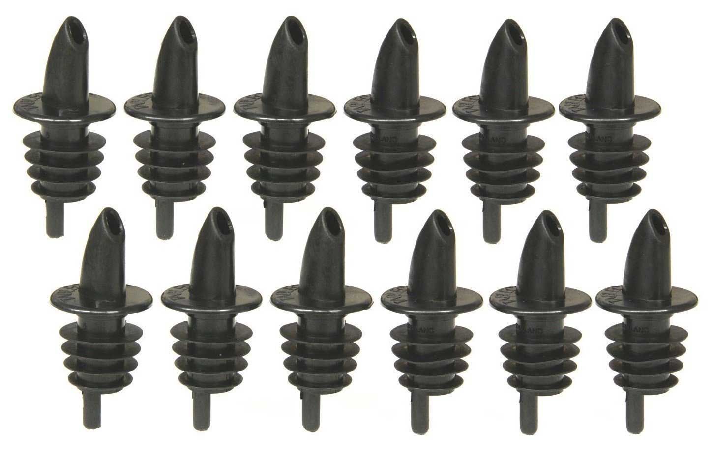 Anytime Bar Supplies Black Colored Free Flow Pourer -- 25 Per Case