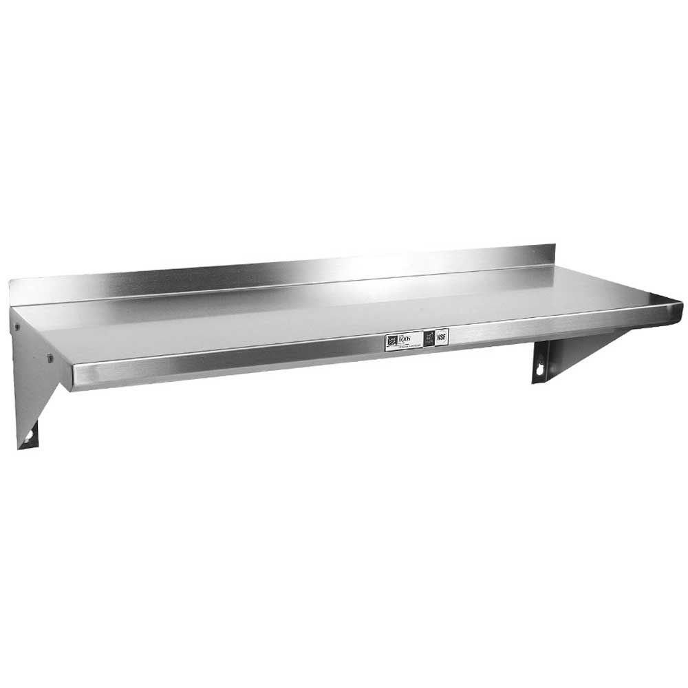 John Boos 16 Gauge Stainless Steel Wall Shelf, 132 X 12 Inch
