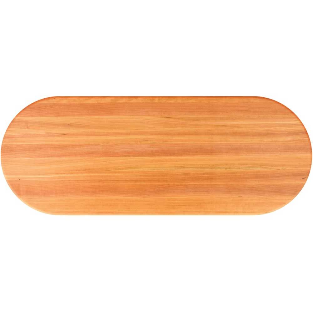 John Boos Tuff Var Finish Oval Cherry Butcher Block Top, 48 X 42 X 1.5 Inch