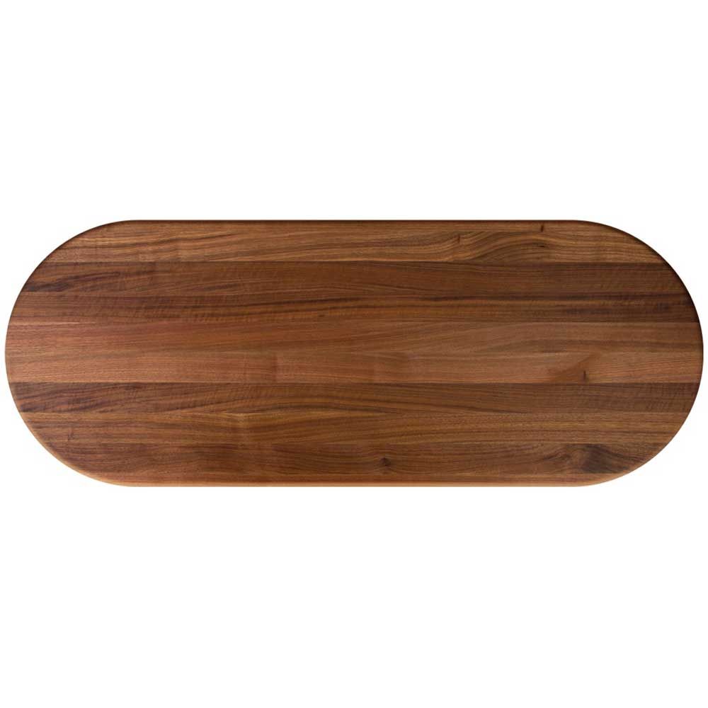 John Boos Tuff Var Finish Oval Walnut Butcher Block Top, 60 X 42 X 1 1/2 Inch