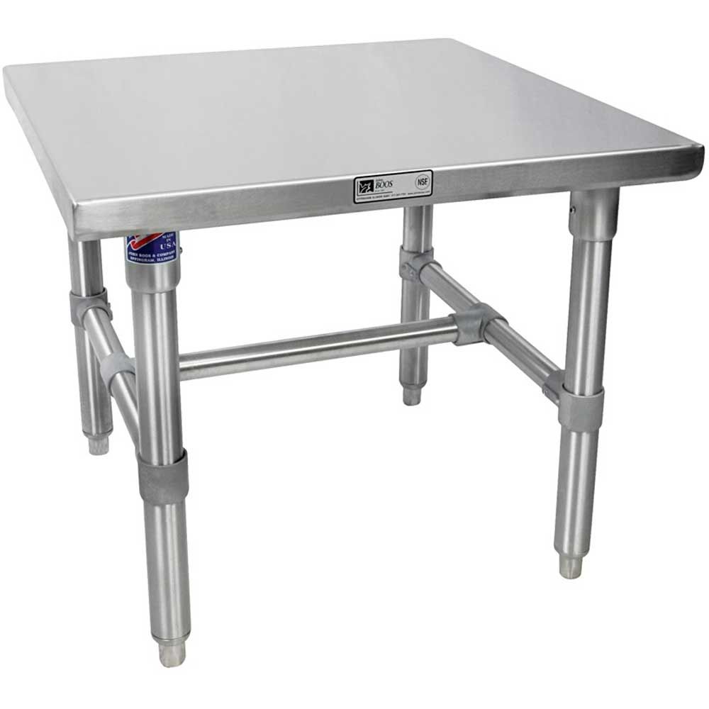 John Boos Galvanized Base And Bracing Flat Top Machine Stand, 30 X 20 Inch