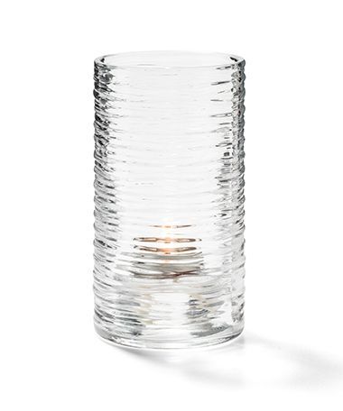 Hollowick Clear Typhoon Spun Glass Mid Size Cylinder Lamp, 5 X 2 5/8 X 2 5/8 Inch