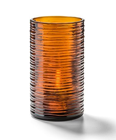 Hollowick Dark Amber Typhoon Spun Glass Mid Size Cylinder Lamp, 5 X 2 5/8 X 2 5/8 Inch