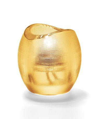 Hollowick Pixel Amber Tealight Glass Lamp, 3 X 2 7/8 X 2 7/8 Inch