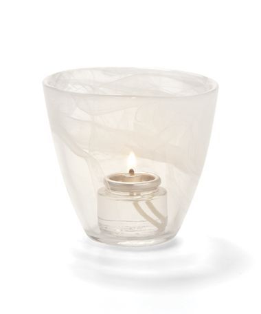 Hollowick Wysp White Glass Votive, 3 1/2 X 3 3/4 X 3 3/4 Inch
