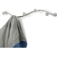 Spectrum Chrome Sweep Wall Mount 5 Hook Rack With Screws, 2.25 X 2 X 18.25 Inch