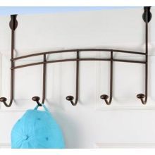 Spectrum Duchess Bronze Over The Door 5 Hook Rack, 12.5 X 4.5 X 19.5 Inch