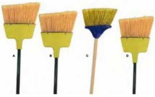 Abco Large Flagged Yellow Angle Broom With Plastic Cap Metal Handle -- 12 Per Case