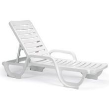 Grosfillex Bahia White Stacking Adjustable Chaise -- 6 Per Case
