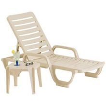 Grosfillex Bahia Sandstone Stacking Adjustable Chaise -- 6 Per Case