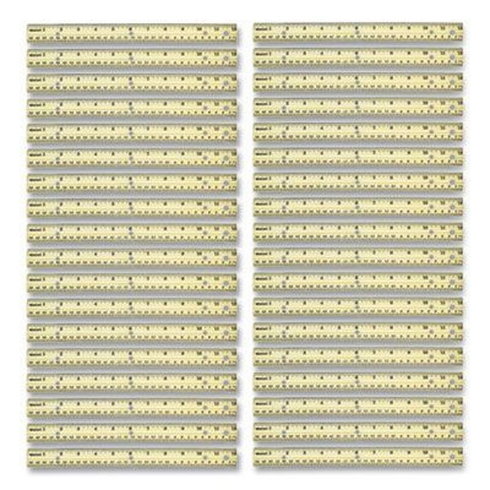 Westcott Natural Wood Standard/metric Three-hole Punched Wood Ruler, 12 Inch Long -- 36 Per Box