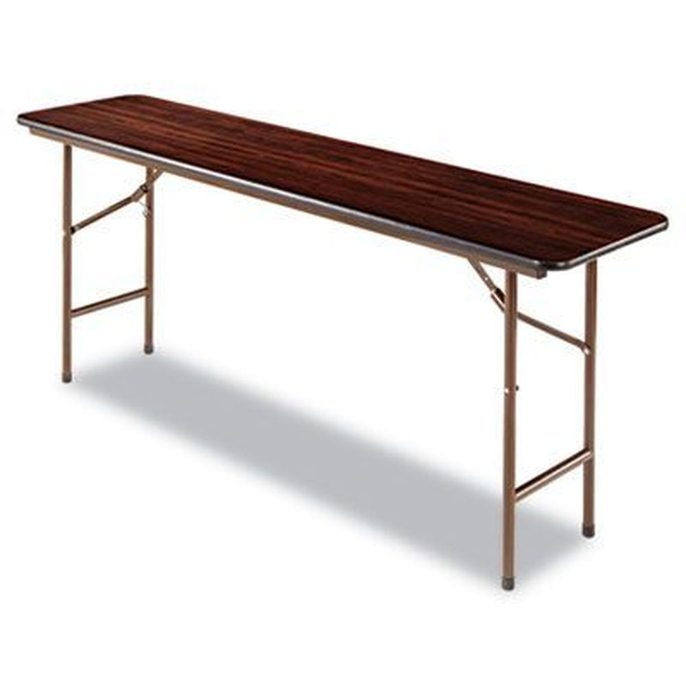 Alera Mahogany Rectangular Wood Folding Table, 71.88 X 17.75 X 29.13 Inch
