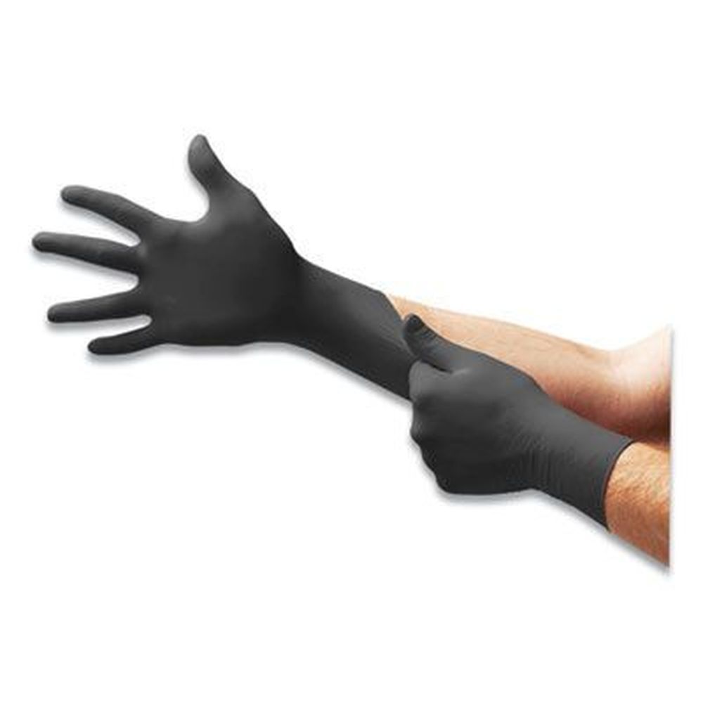 Ansell Microflex Midknight Black 2x Large Powder-free Nitrile Gloves -- 100 Per Box
