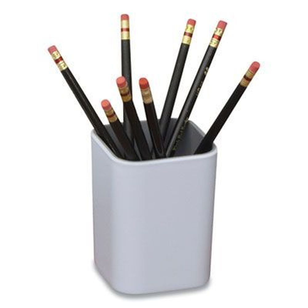 Advantus White/gray Plastic Fusion Pencil Cup, 3 X 3 X 4 Inch