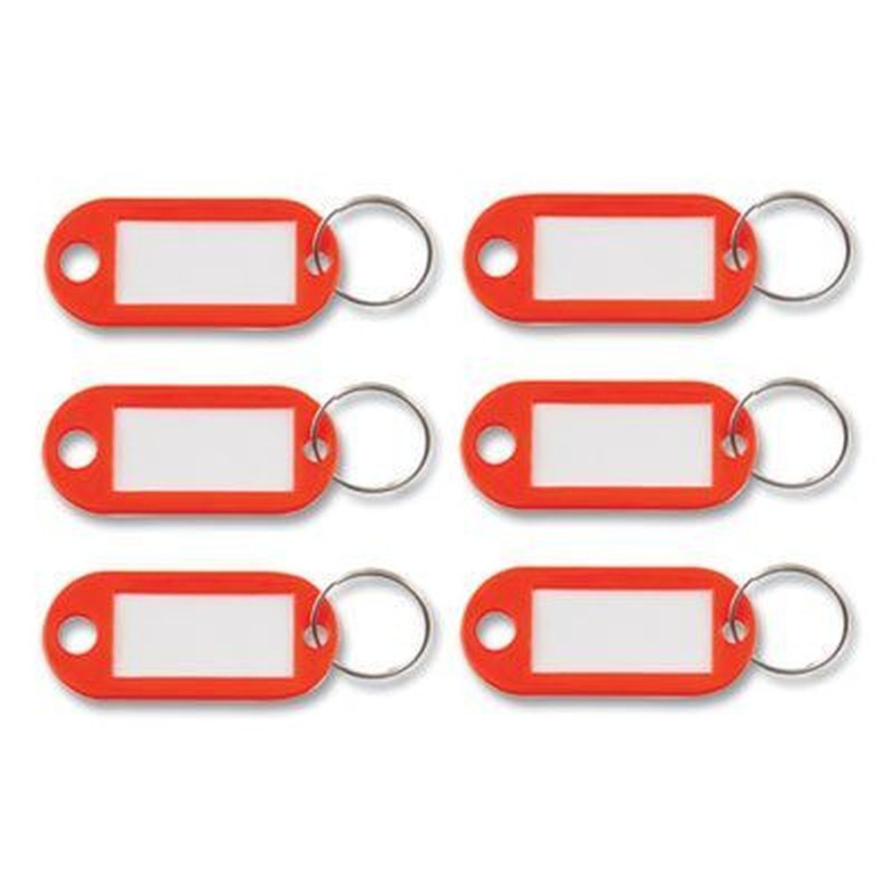 Advantus Red Key Tags Label Window, 0.88 X 0.19 X 2 Inch -- 6 Per Pack