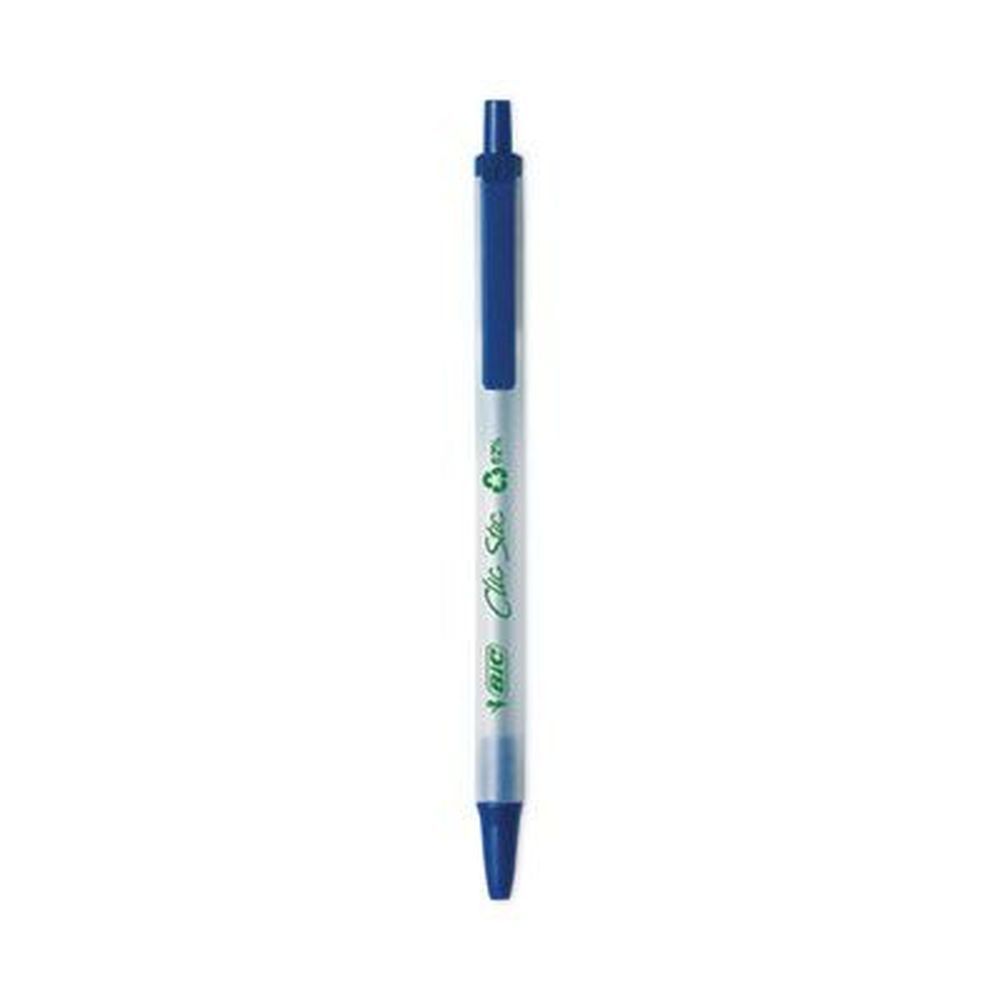 Bic Revolution Medium 1 Mm Retractable Blue Ink/semi-clear Barrel Ballpoint Pen -- 48 Per Pack