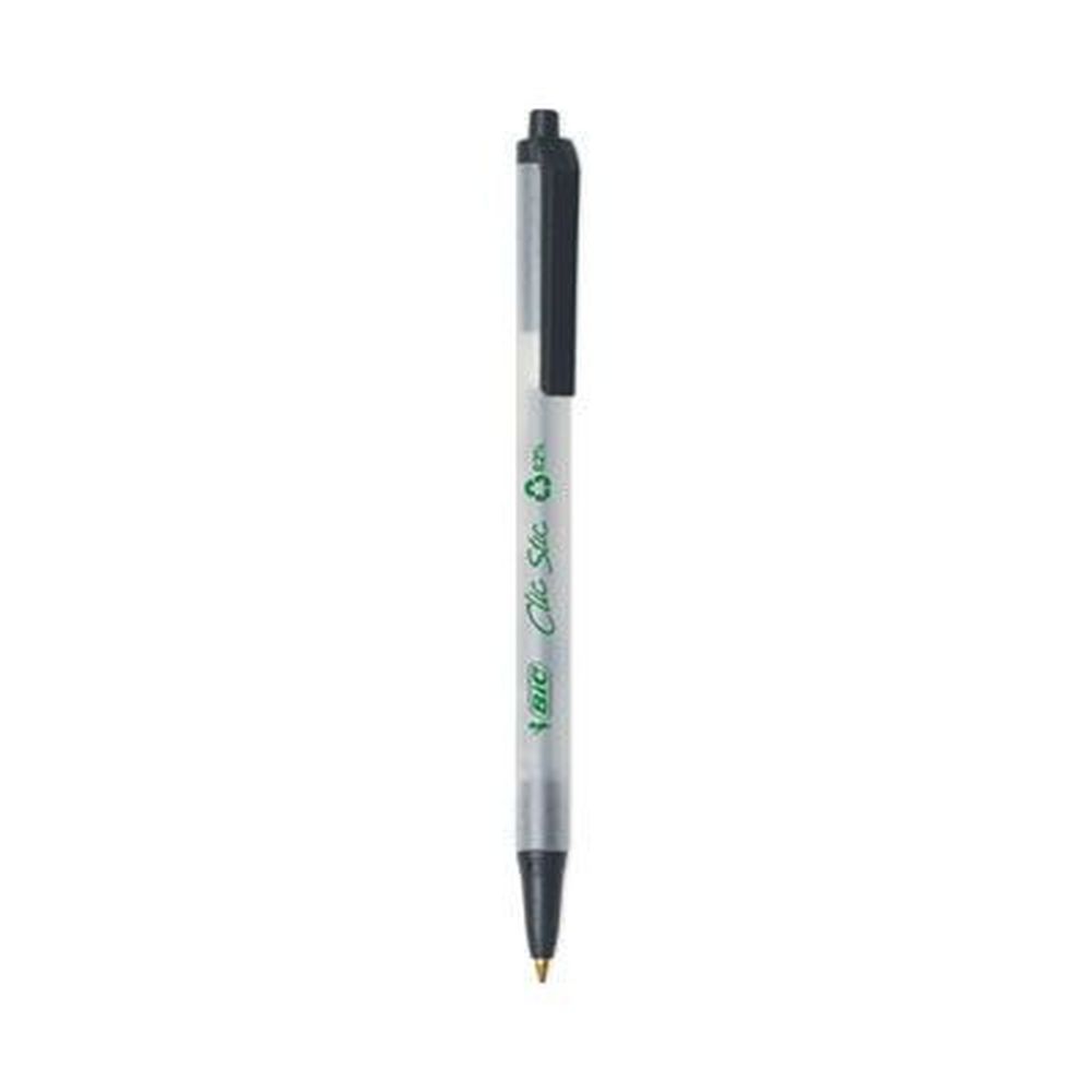 Bic Revolution Medium 1 Mm Retractable Black Ink/semi-clear Barrel Ballpoint Pen -- 48 Per Pack