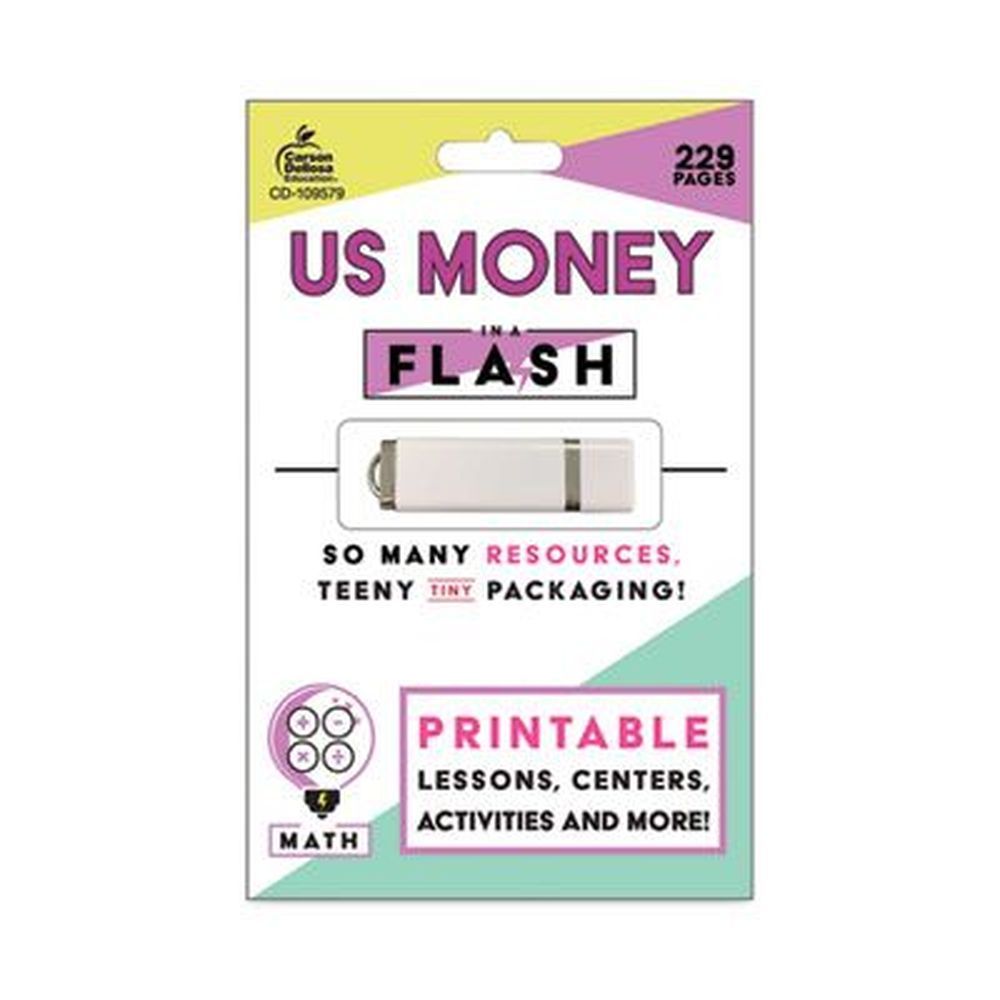 Carson-dellosa Education 229 Pages Us Money In A Flash Usb For Ages 6-8