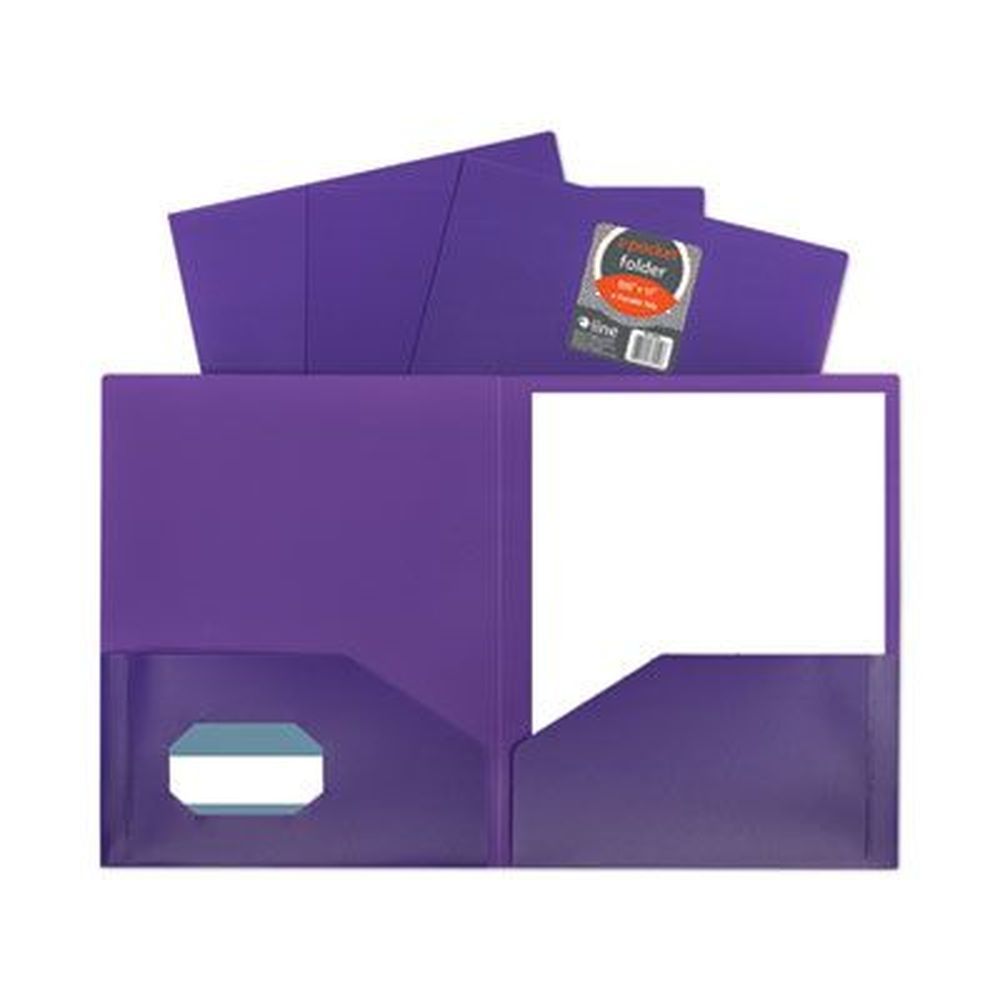 C-line Purple Two-pocket Heavyweight Poly Portfolio Folder, 11 X 8.5 Inch -- 25 Per Box