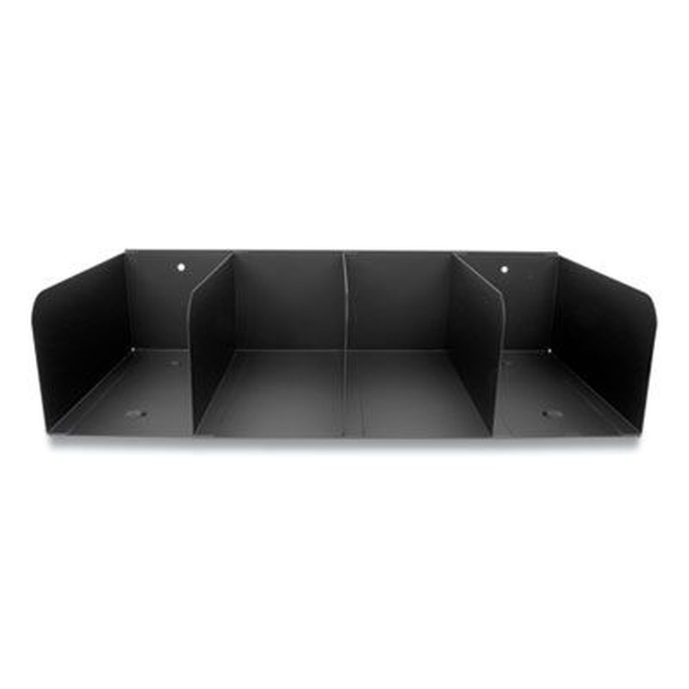 Controltek Black Heavy Gauge Steel 4 Compartments Tray, 16 X 8 X 4 Inch
