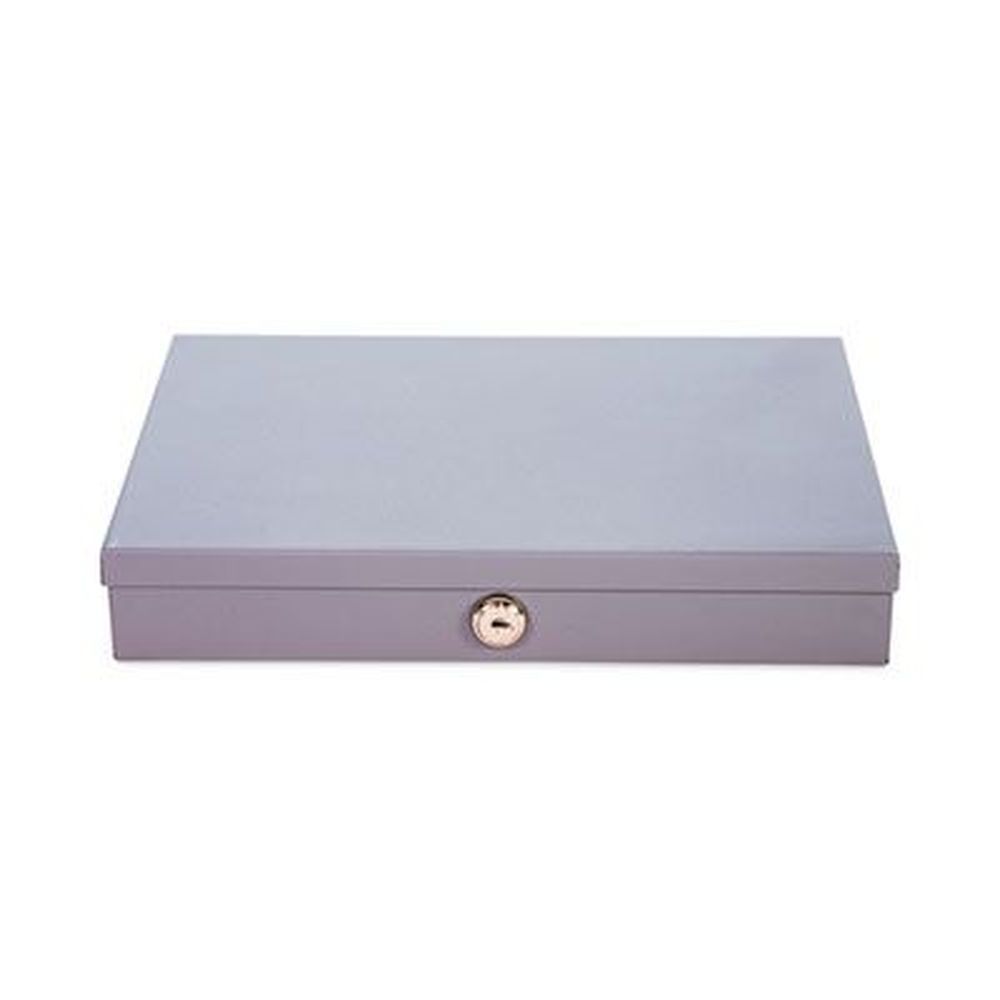 Controltek Gray 6 Compartments Heavy Duty Low Profile Cash Box, 11.5 X 8.2 X 2.2 Inch